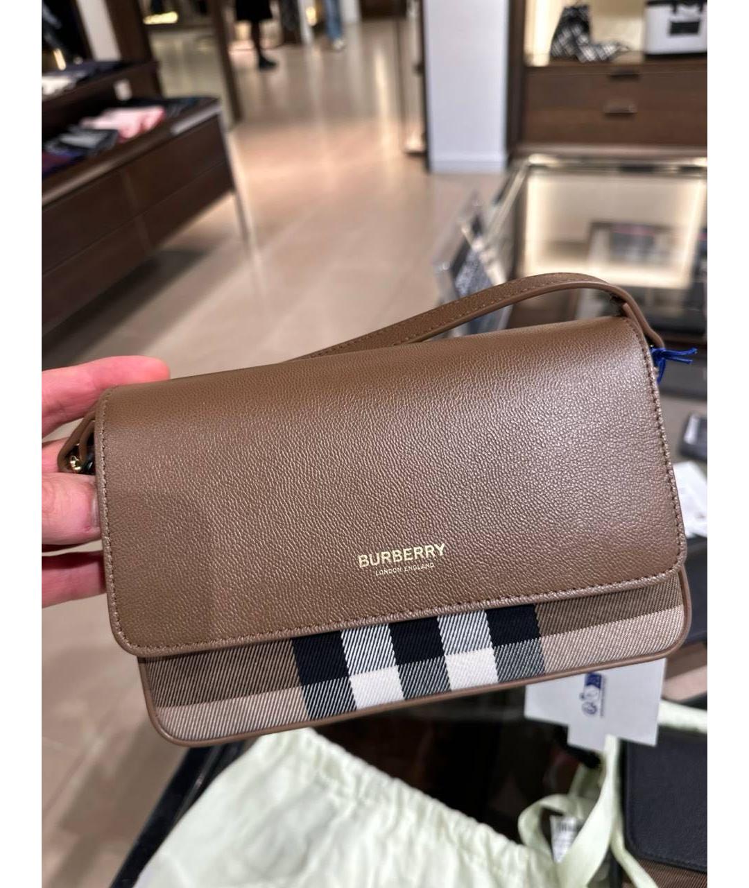 BURBERRY Коричневая кожаная сумка через плечо, фото 3