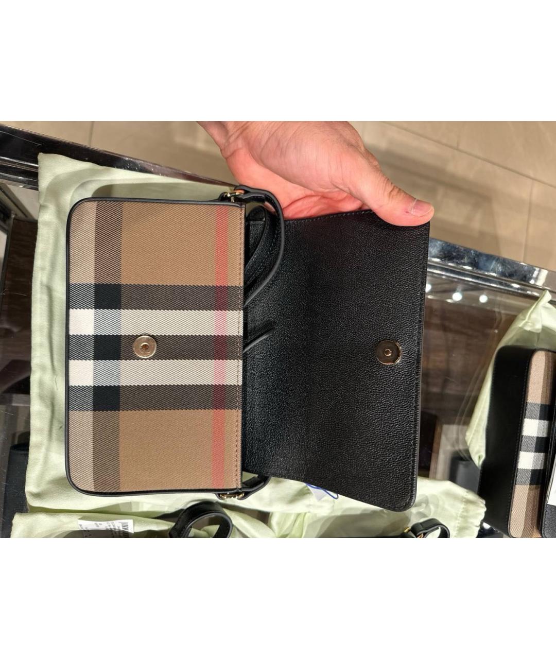 BURBERRY Черная кожаная сумка через плечо, фото 2