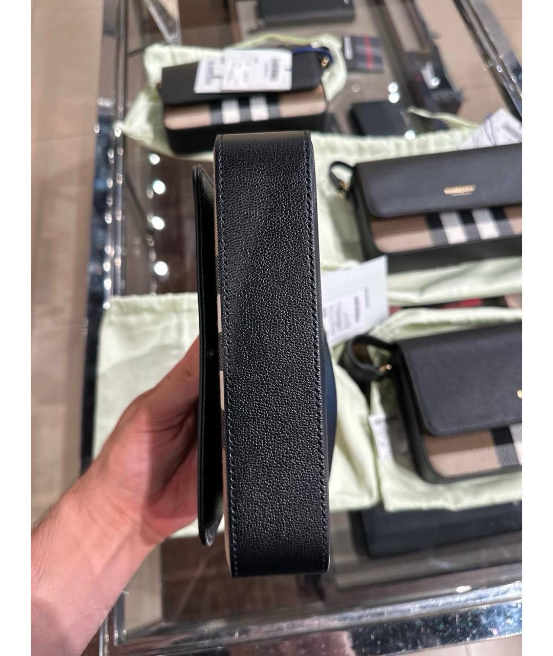 BURBERRY Черная кожаная сумка через плечо, фото 4
