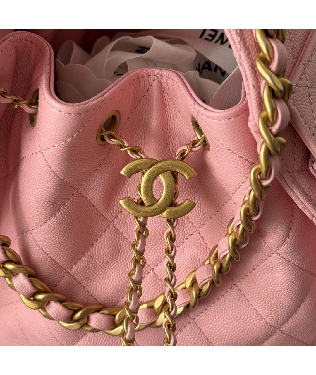 CHANEL Розовая кожаная сумка тоут, фото 7