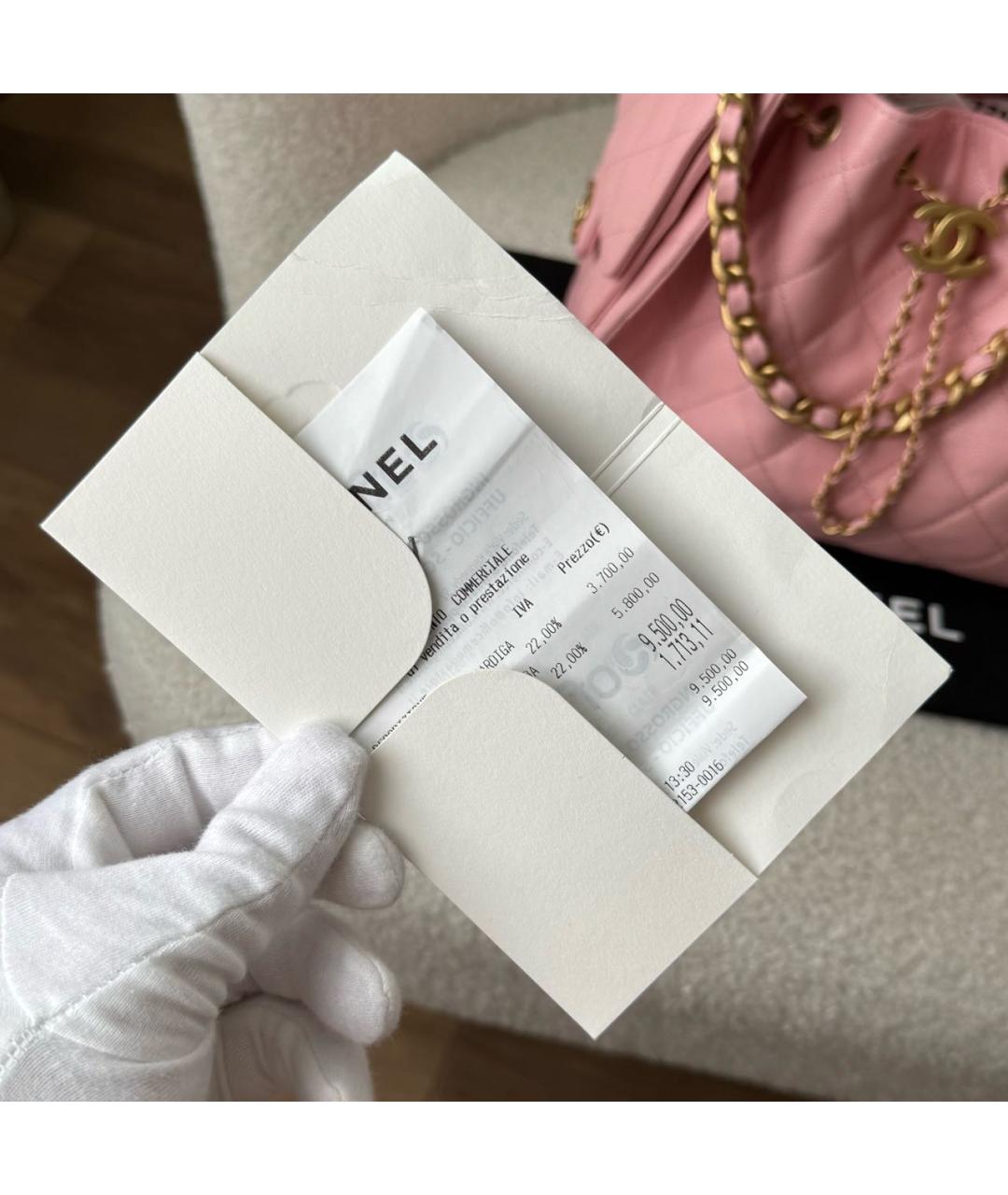 CHANEL Розовая кожаная сумка тоут, фото 8