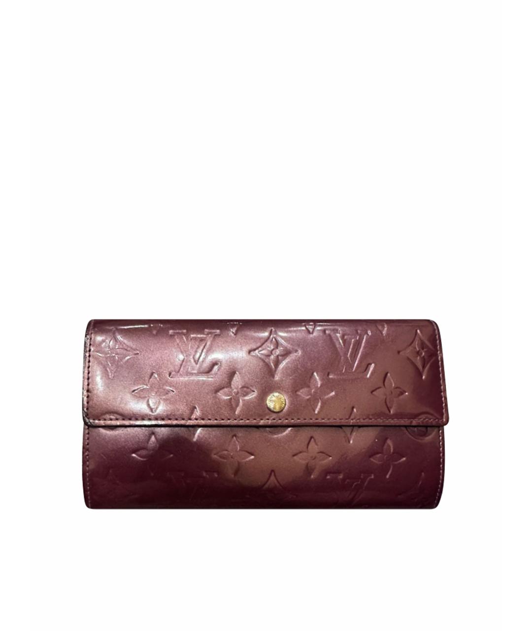 LOUIS VUITTON Бордовый кошелек из лакированной кожи, фото 1