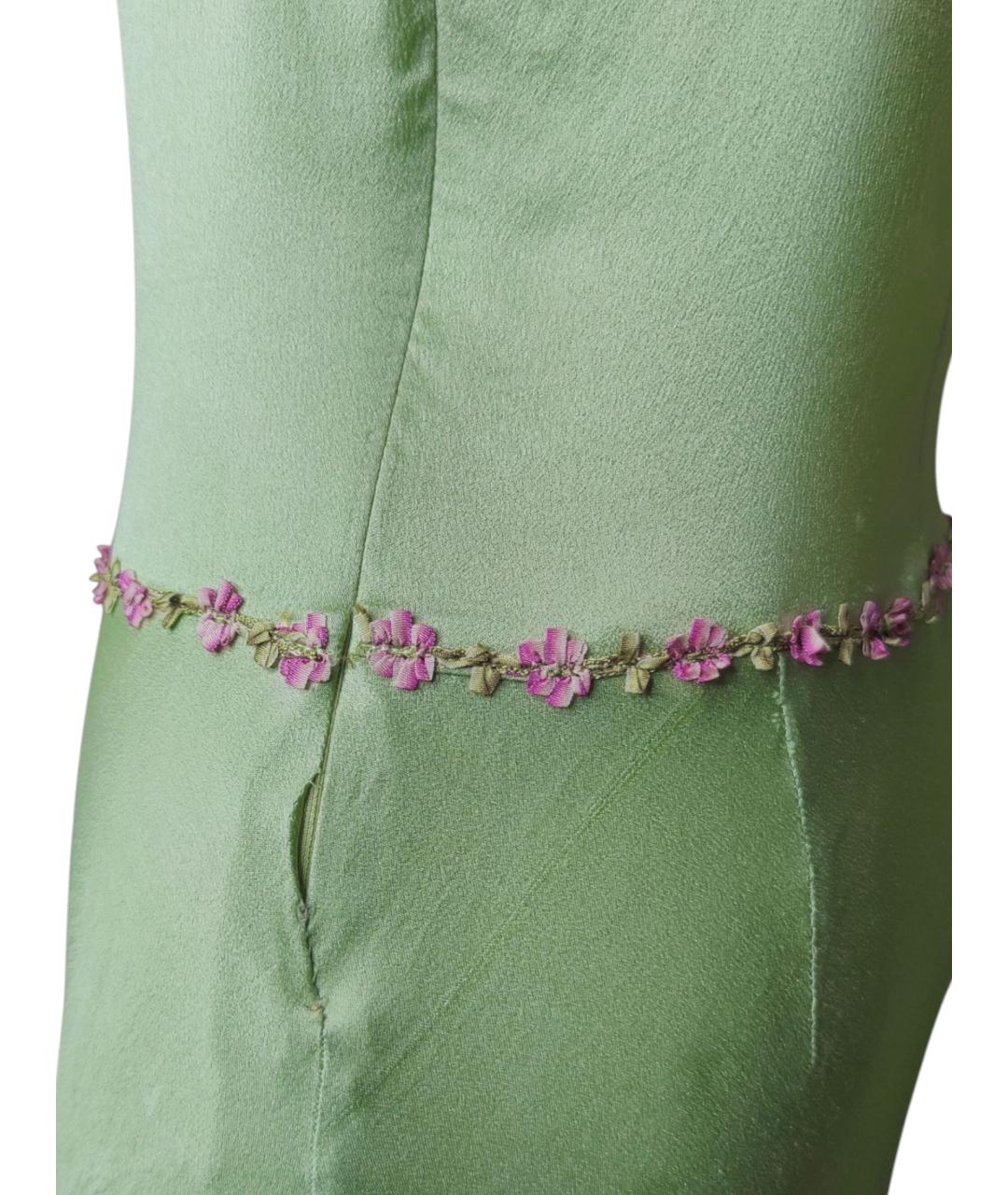 BLUMARINE Зеленые шелковое вечернее платье, фото 4