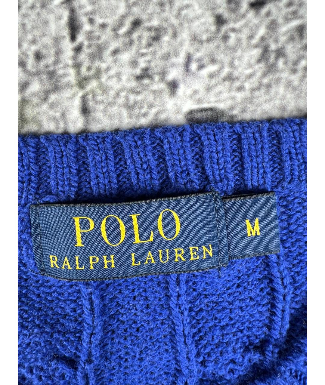 RALPH LAUREN Синий хлопковый джемпер / свитер, фото 4