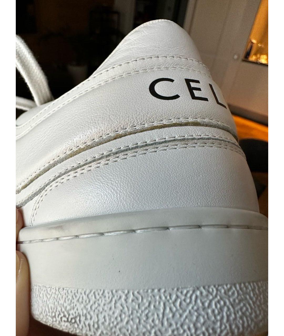 CELINE Белые кожаные кеды, фото 6