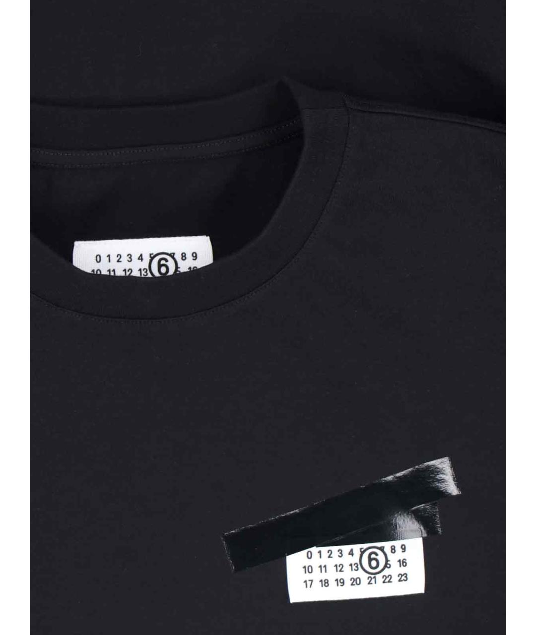 MM6 MAISON MARGIELA Черная хлопковая футболка, фото 3