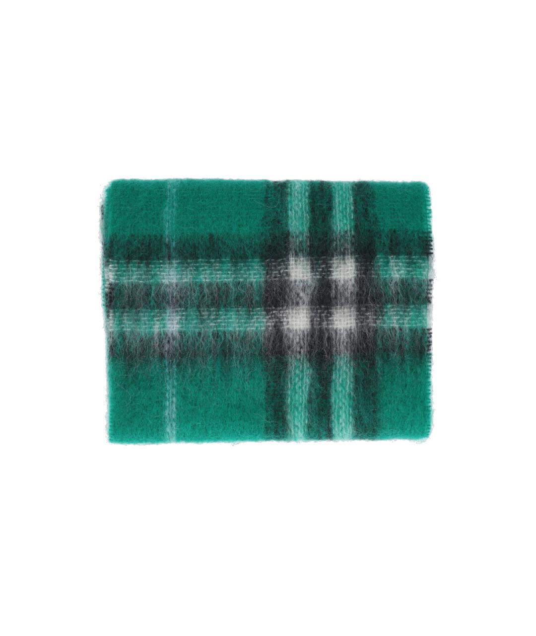 BURBERRY Зеленый шерстяной шарф, фото 2
