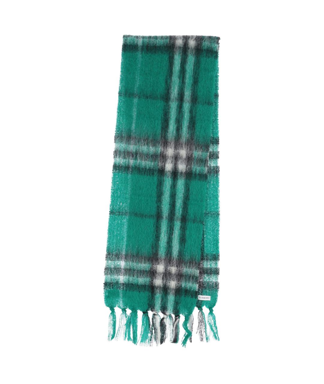 BURBERRY Зеленый шерстяной шарф, фото 1