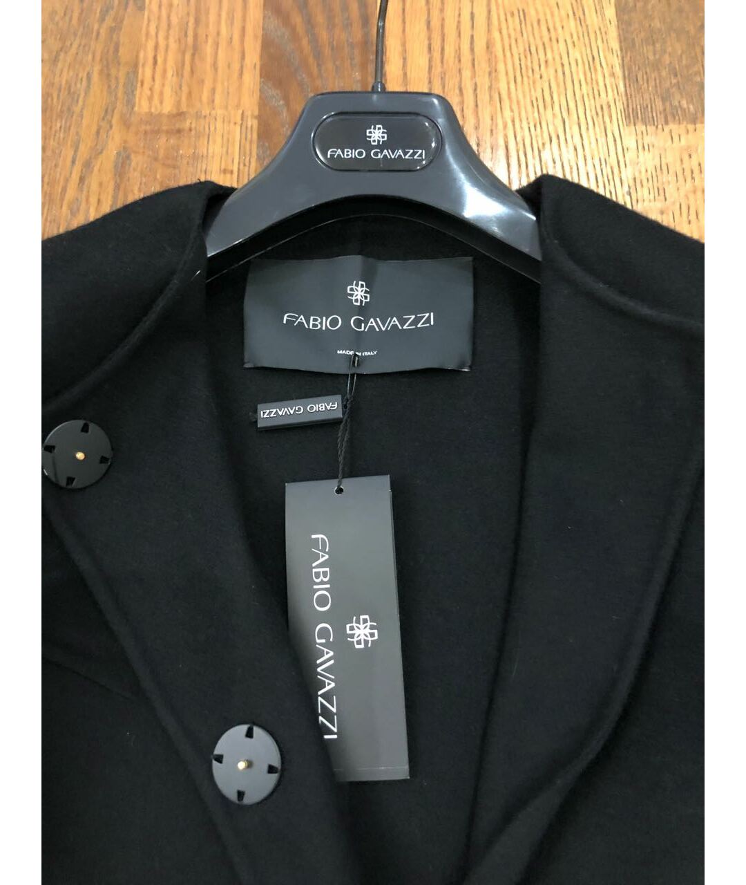 FABIO GAVAZZI Черное шерстяное пальто, фото 4