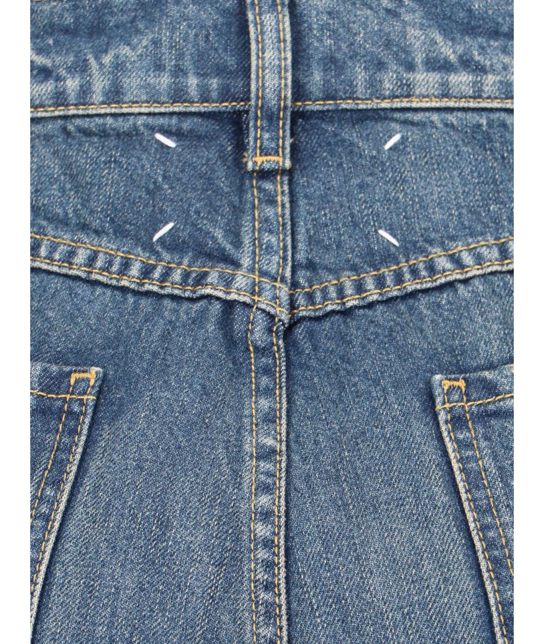 MAISON MARGIELA Голубые хлопковые прямые джинсы, фото 4