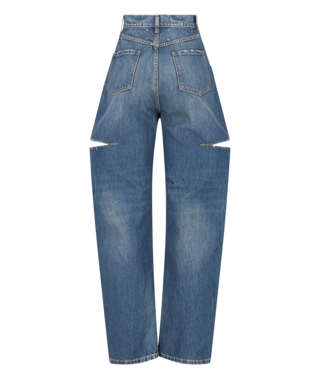 MAISON MARGIELA Голубые хлопковые прямые джинсы, фото 2