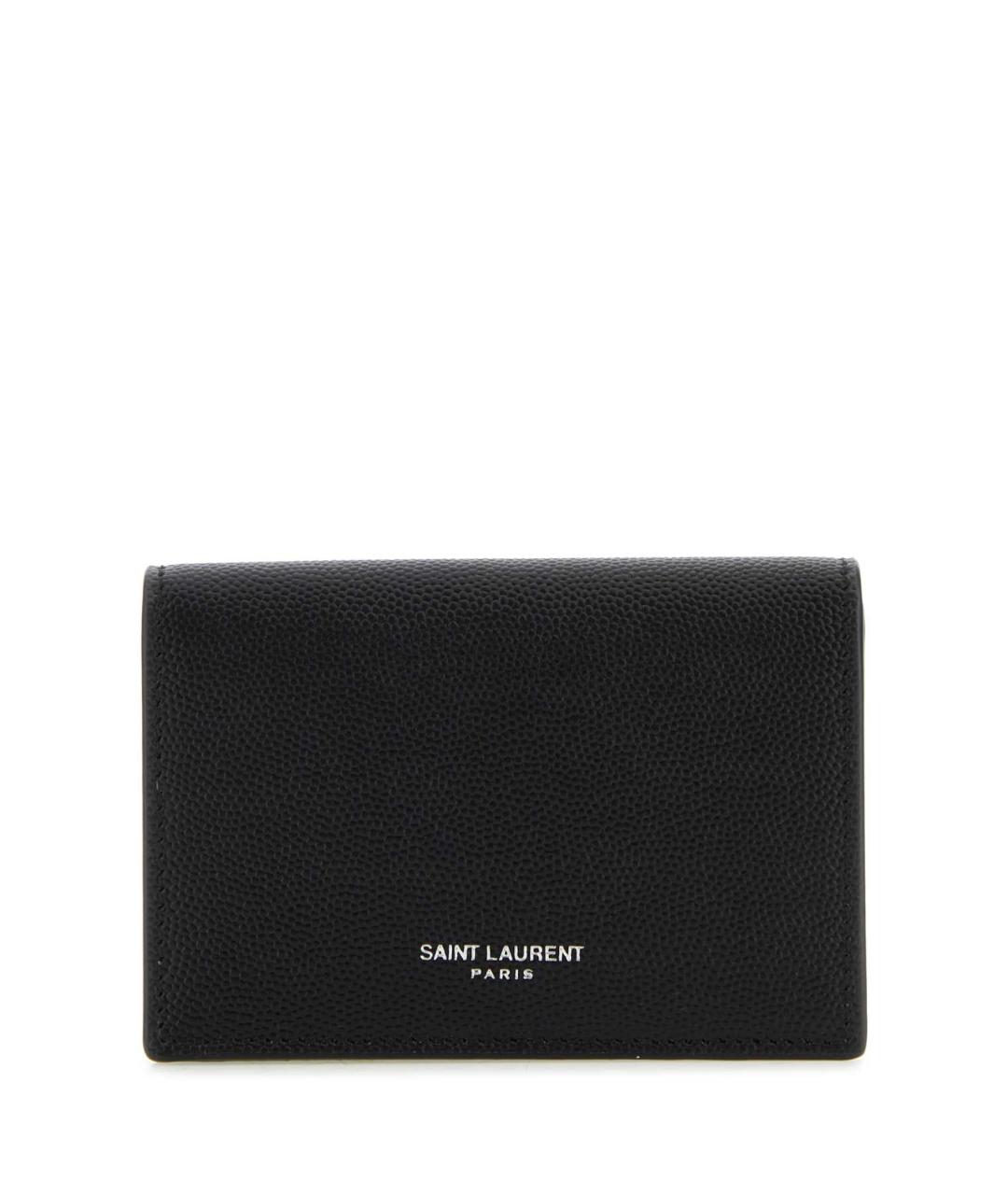 SAINT LAURENT Черный кожаный кошелек, фото 1