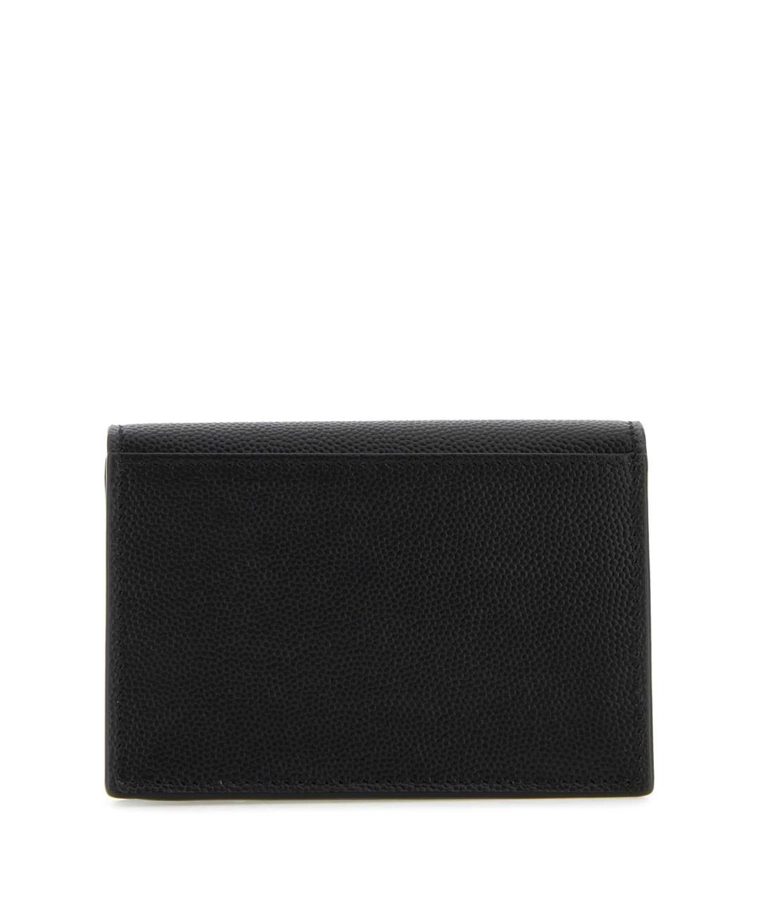 SAINT LAURENT Черный кожаный кошелек, фото 3