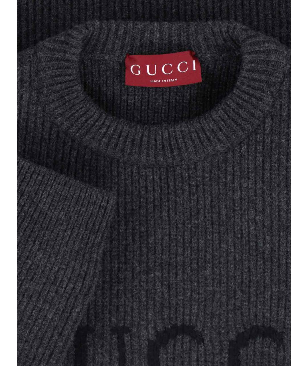 GUCCI Антрацитовый шерстяной джемпер / свитер, фото 3