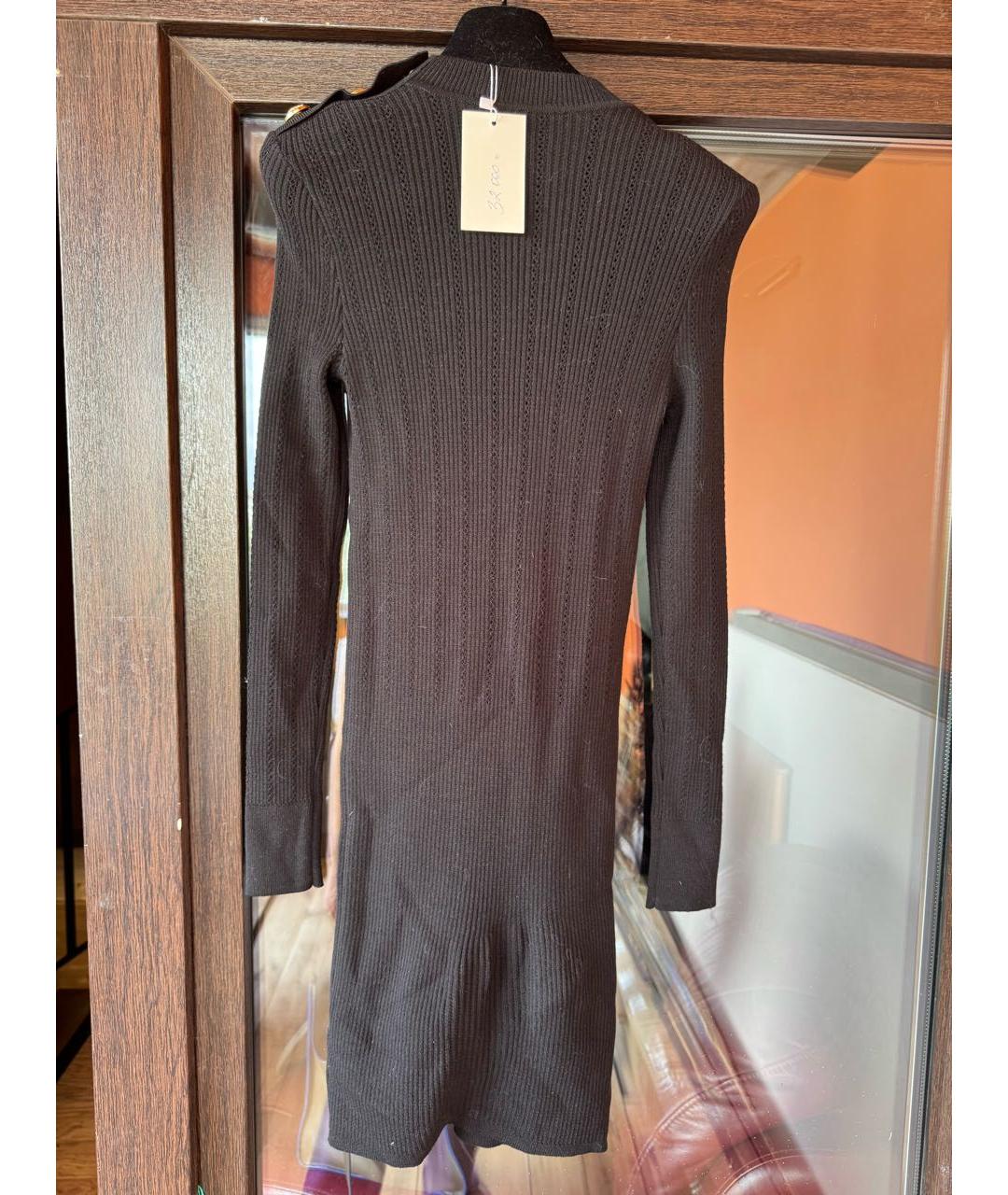 BALMAIN Черное шерстяное повседневное платье, фото 3