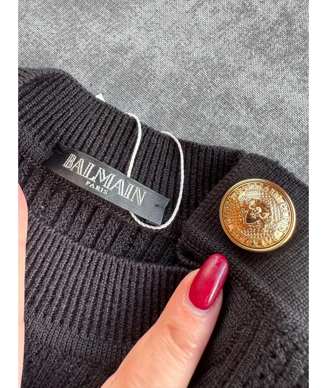 BALMAIN Черное шерстяное повседневное платье, фото 5