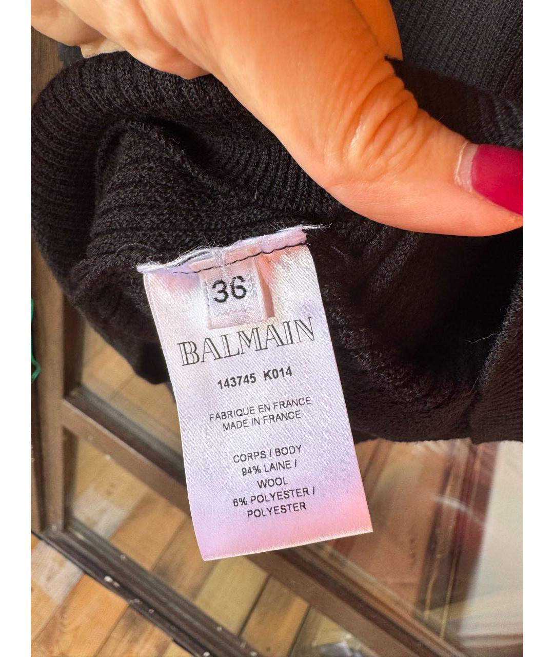 BALMAIN Черное шерстяное повседневное платье, фото 6