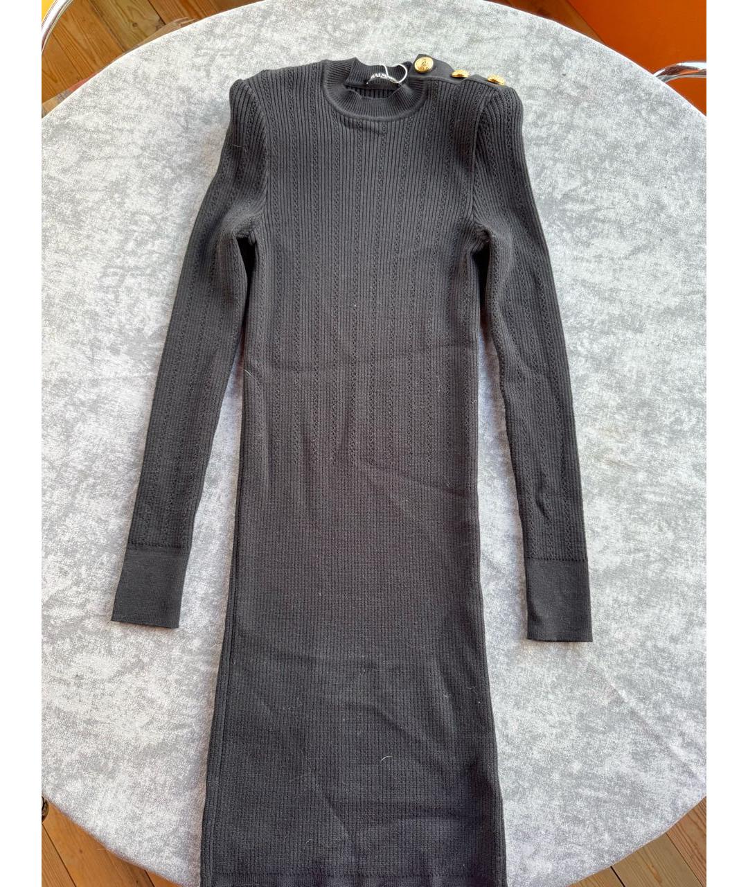 BALMAIN Черное шерстяное повседневное платье, фото 7