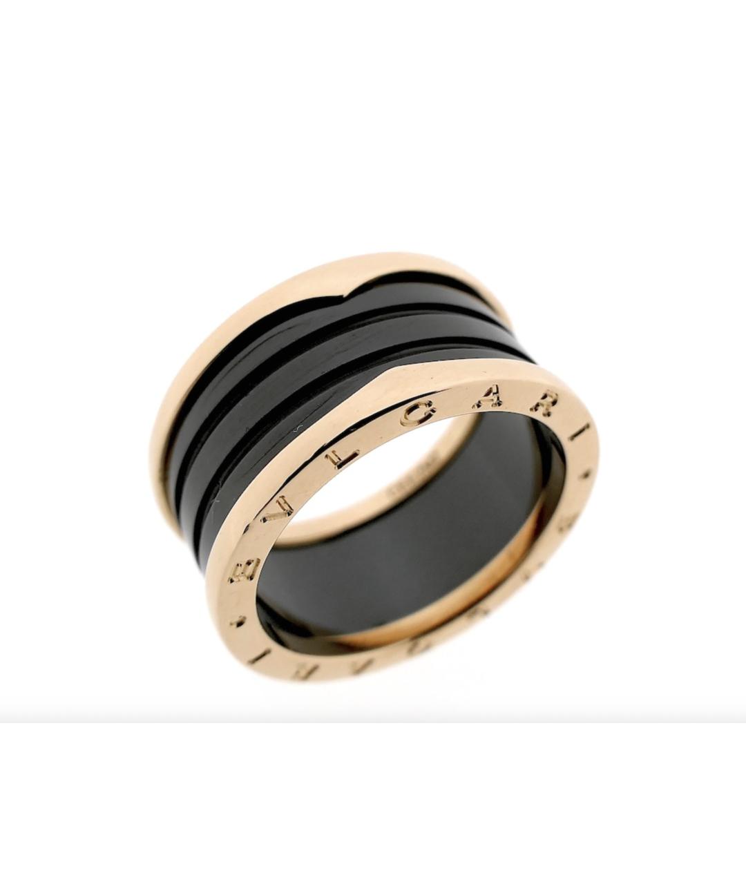BVLGARI Черное кольцо из розового золота, фото 6