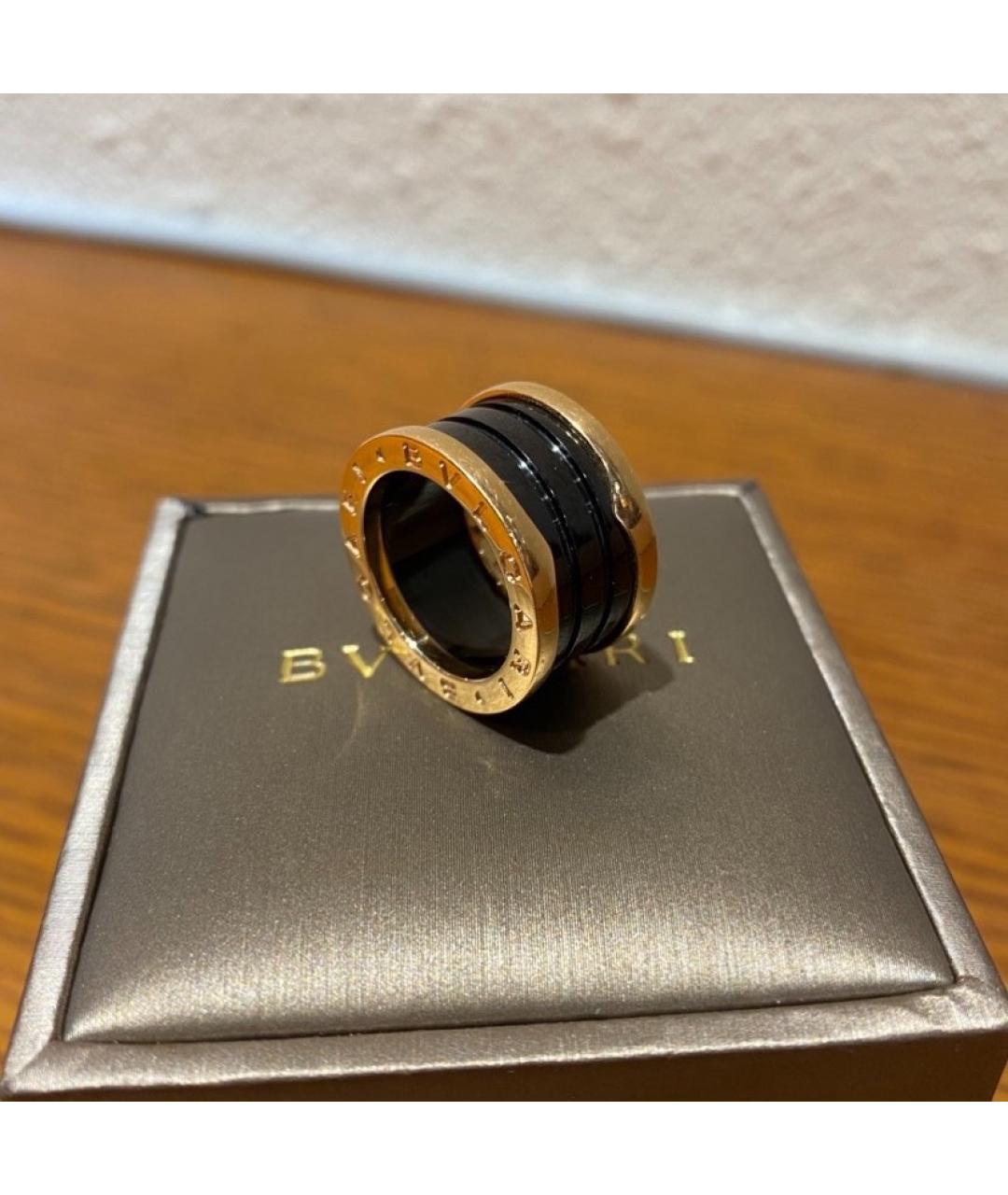 BVLGARI Черное кольцо из розового золота, фото 2