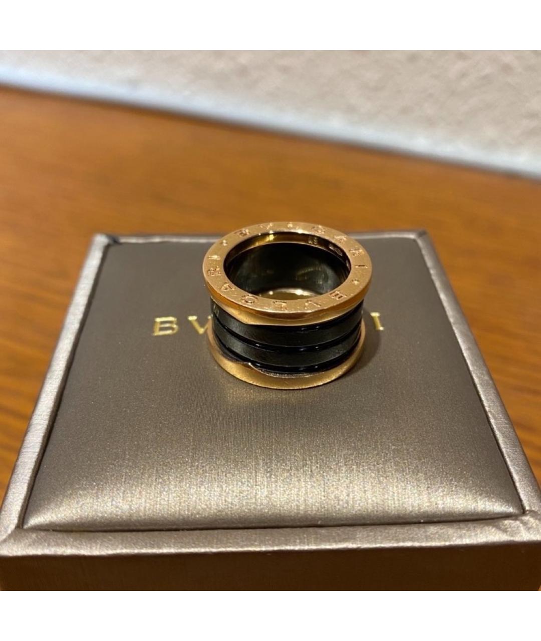 BVLGARI Черное кольцо из розового золота, фото 4