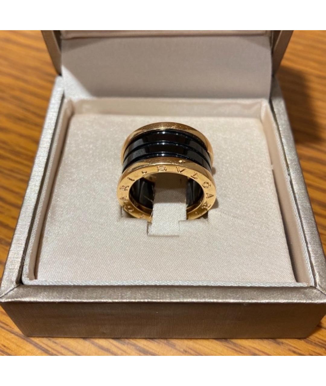 BVLGARI Черное кольцо из розового золота, фото 5