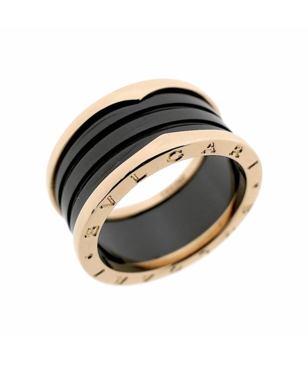 BVLGARI Черное кольцо из розового золота, фото 1