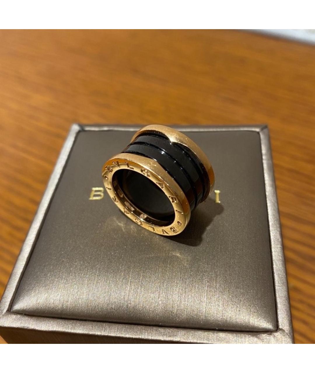 BVLGARI Черное кольцо из розового золота, фото 3