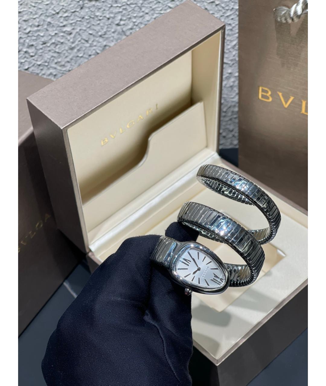 BVLGARI Белые металлические часы, фото 6