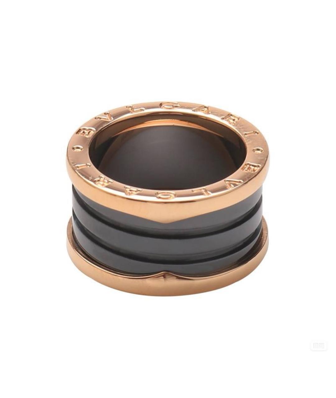 BVLGARI Черное кольцо из розового золота, фото 1