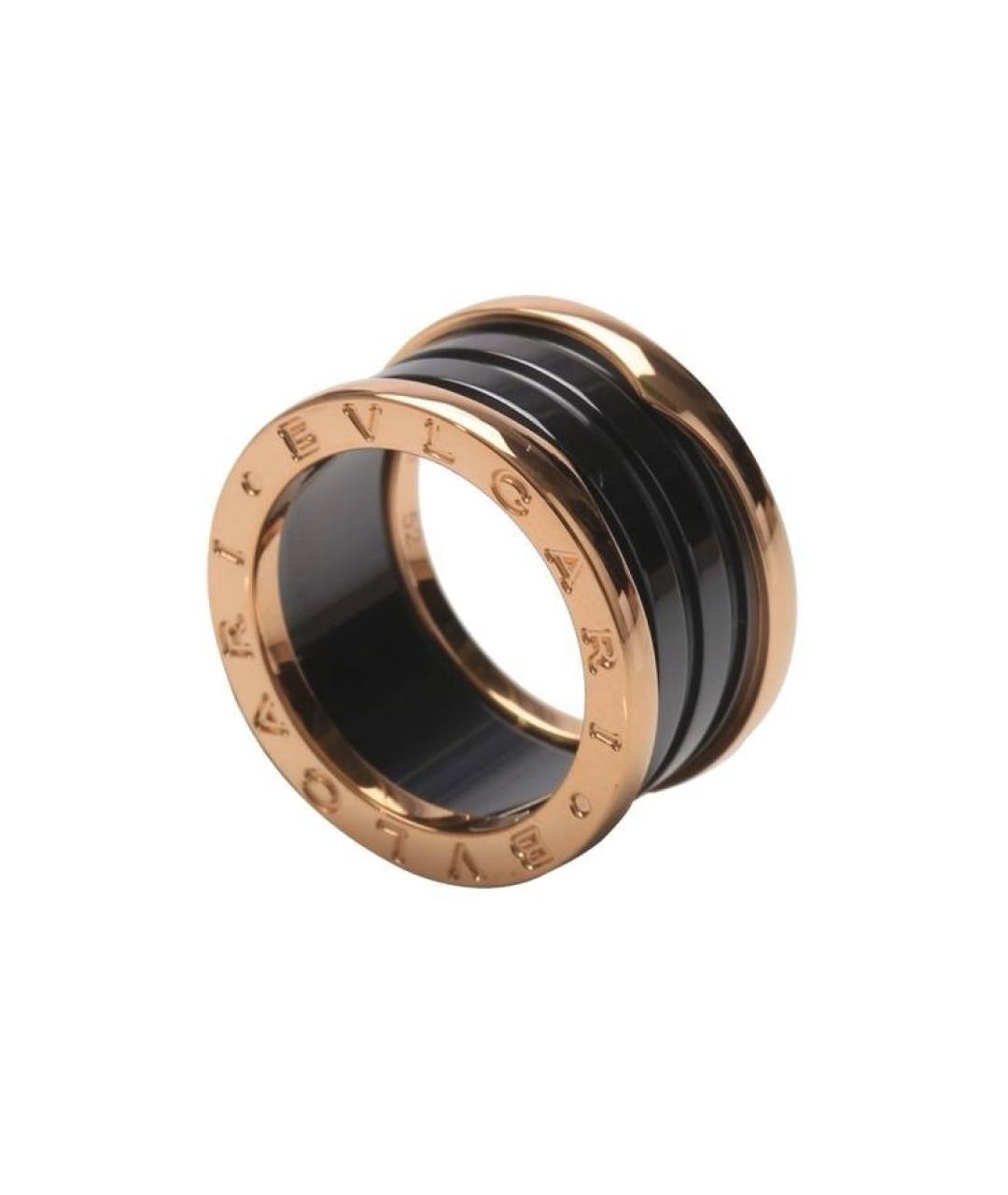 BVLGARI Черное кольцо из розового золота, фото 4