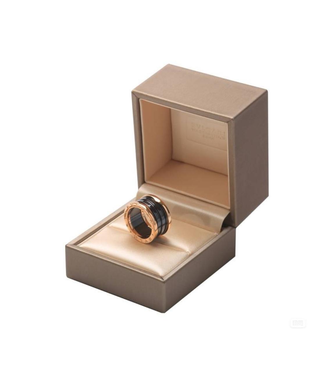 BVLGARI Черное кольцо из розового золота, фото 2