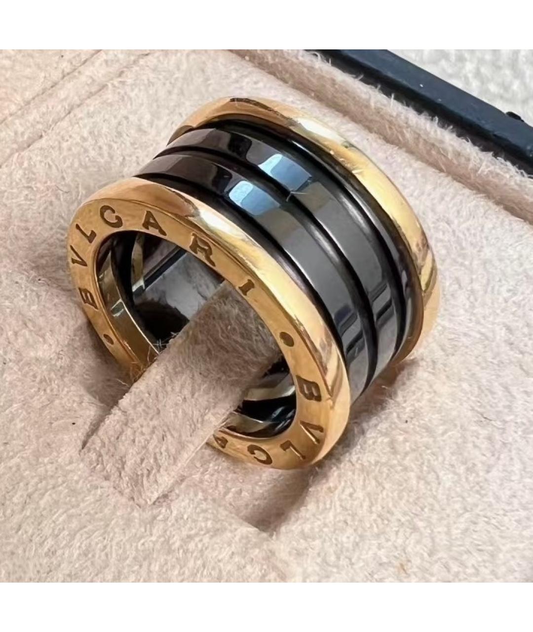 BVLGARI Черное кольцо из розового золота, фото 3