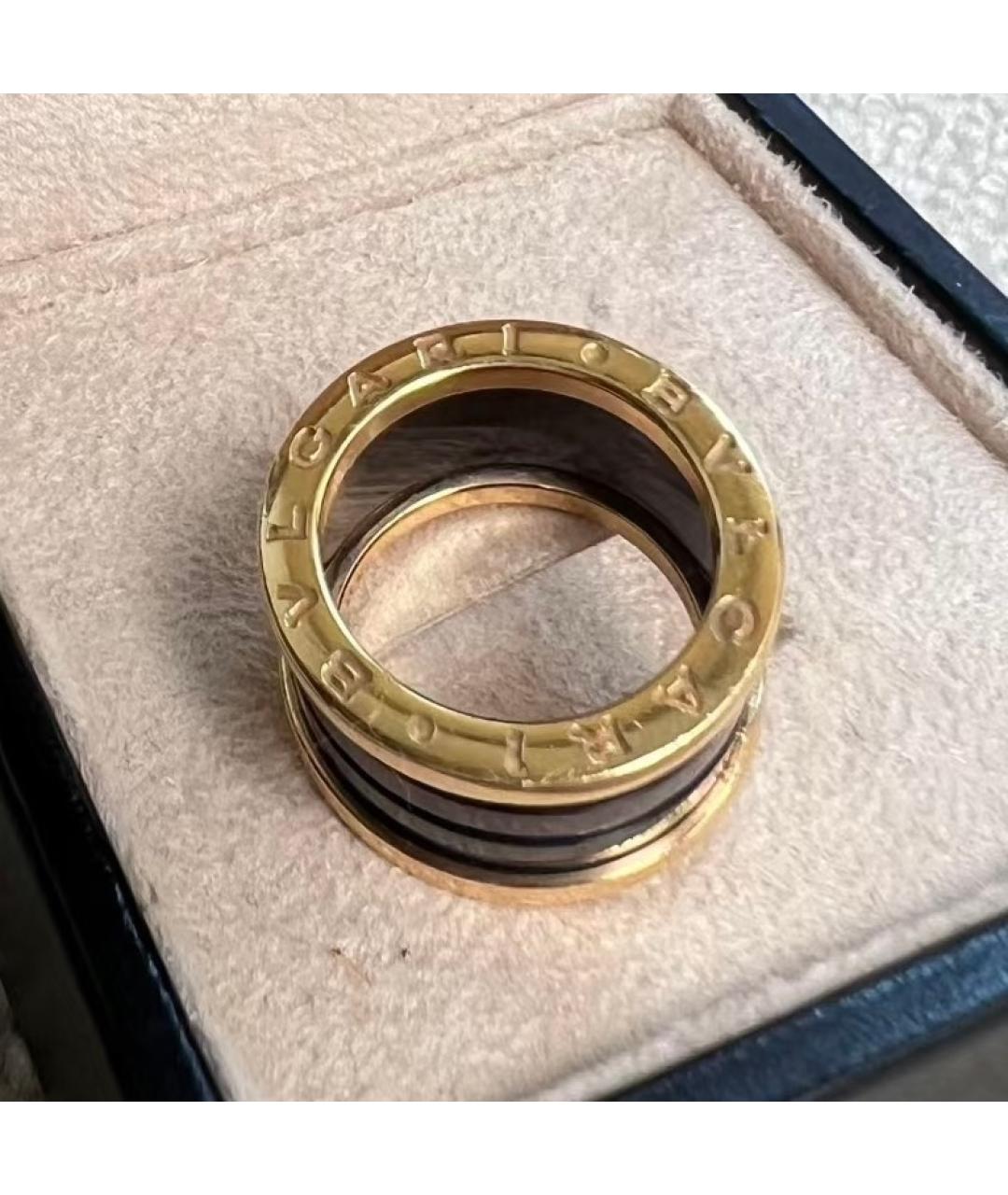 BVLGARI Черное кольцо из розового золота, фото 4