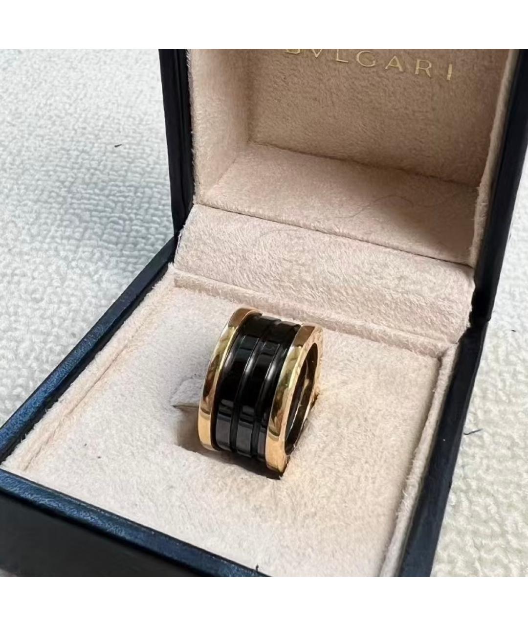 BVLGARI Черное кольцо из розового золота, фото 2