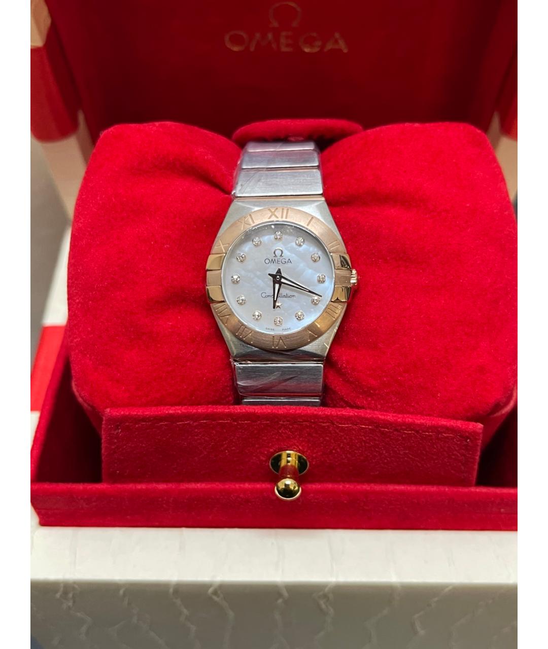 OMEGA Белые часы из розового золота, фото 7