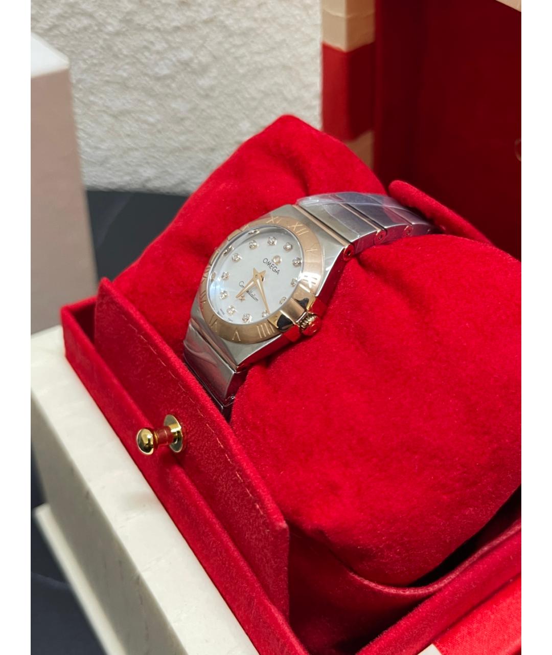 OMEGA Белые часы из розового золота, фото 5
