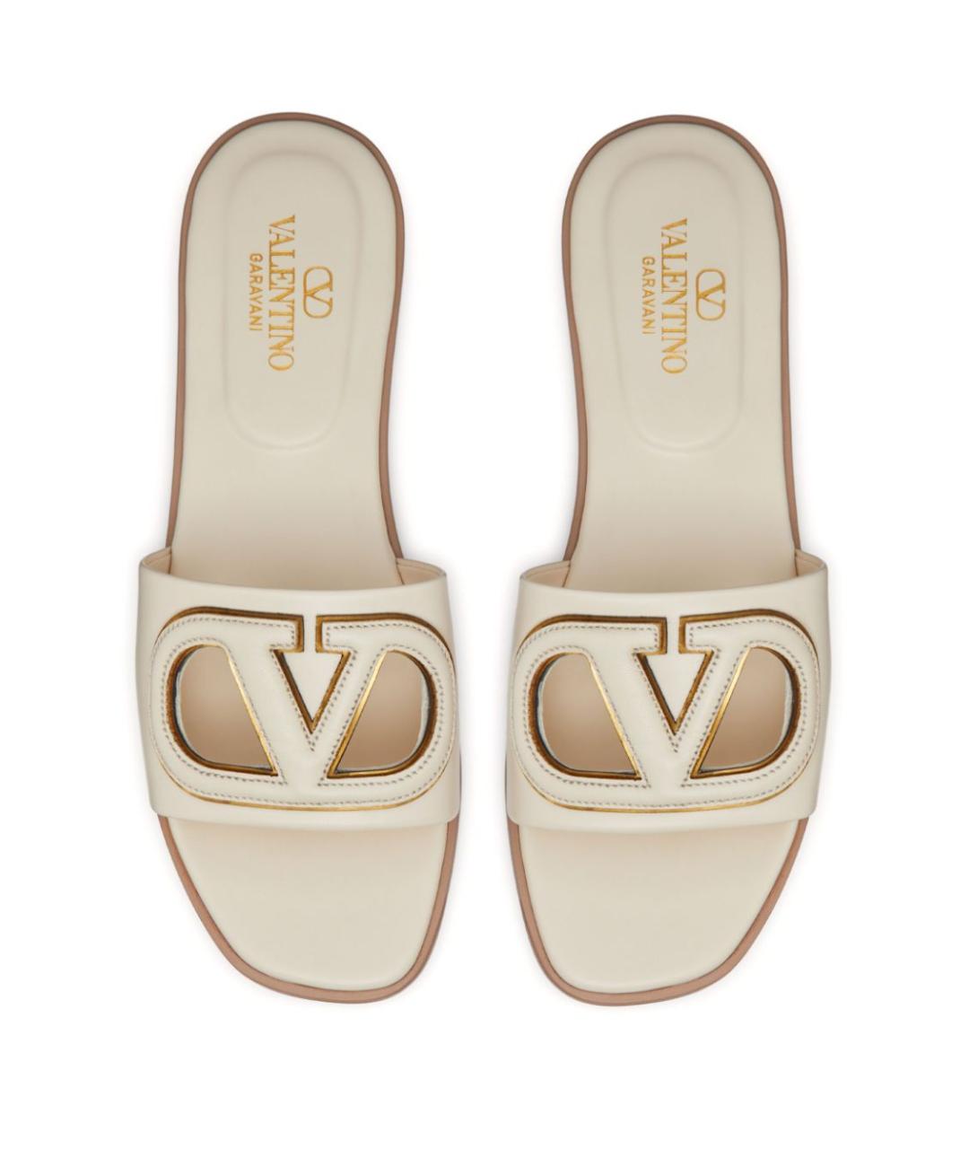 VALENTINO Бежевые шлепанцы, фото 4