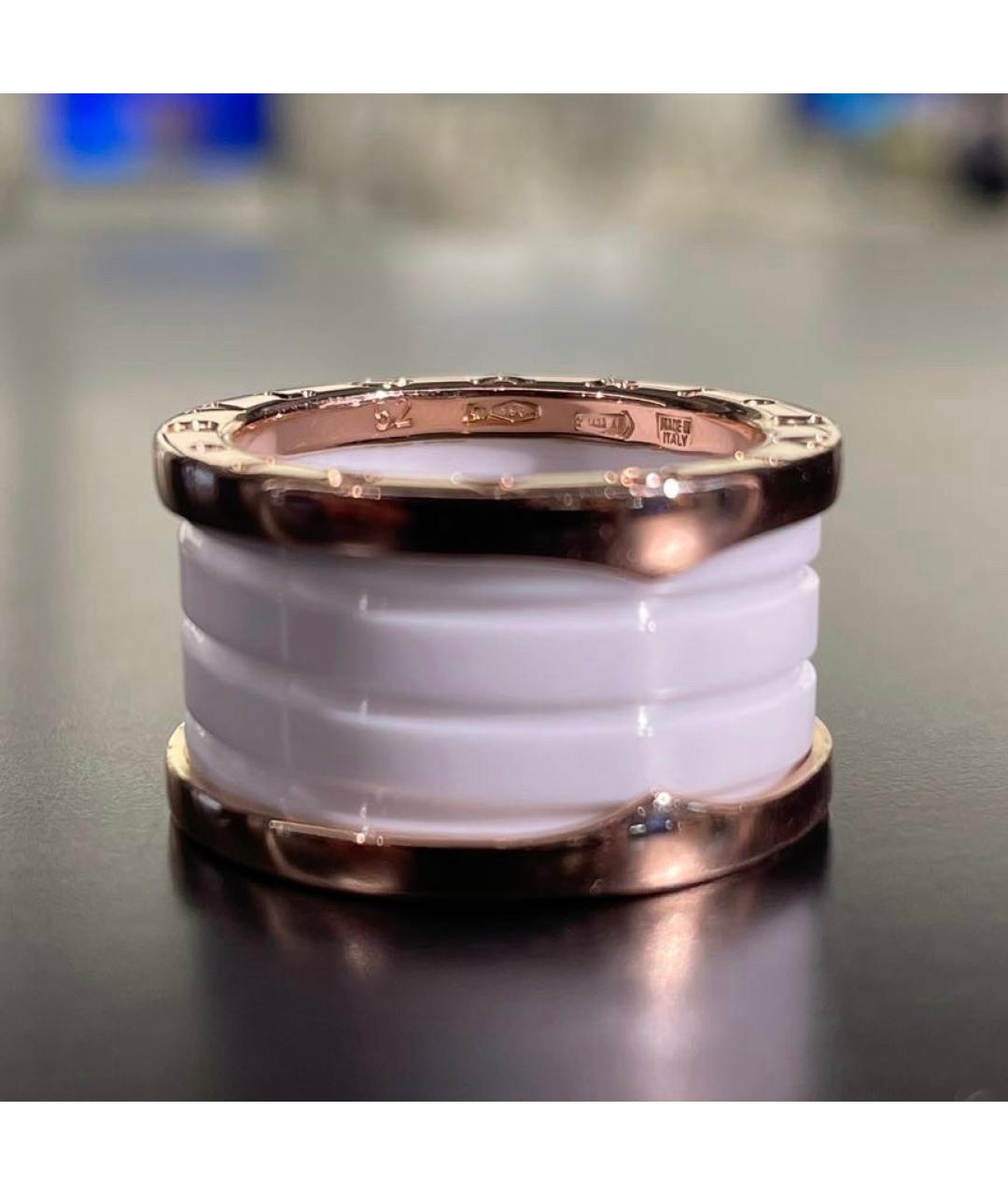 BVLGARI Белое кольцо из розового золота, фото 4