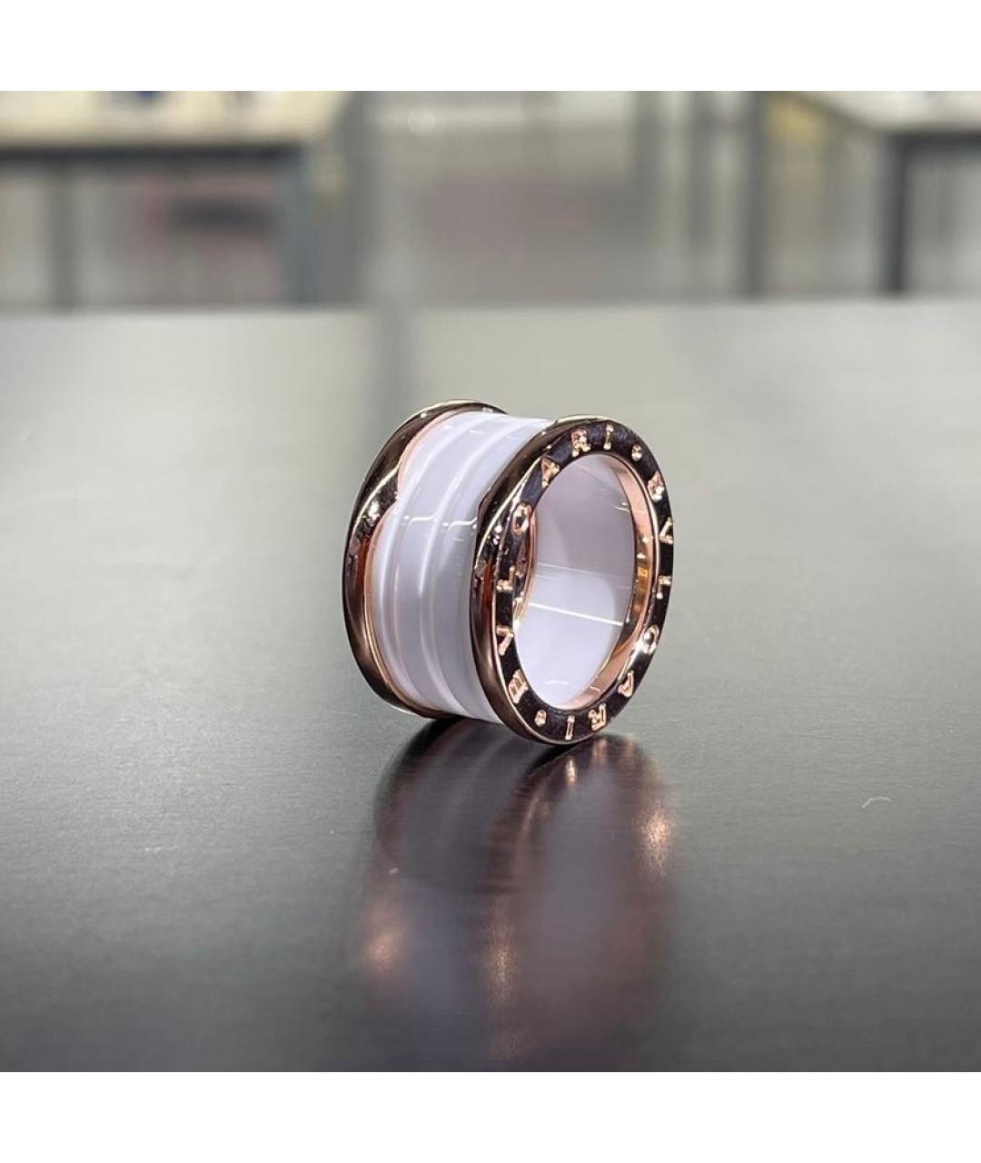 BVLGARI Белое кольцо из розового золота, фото 2