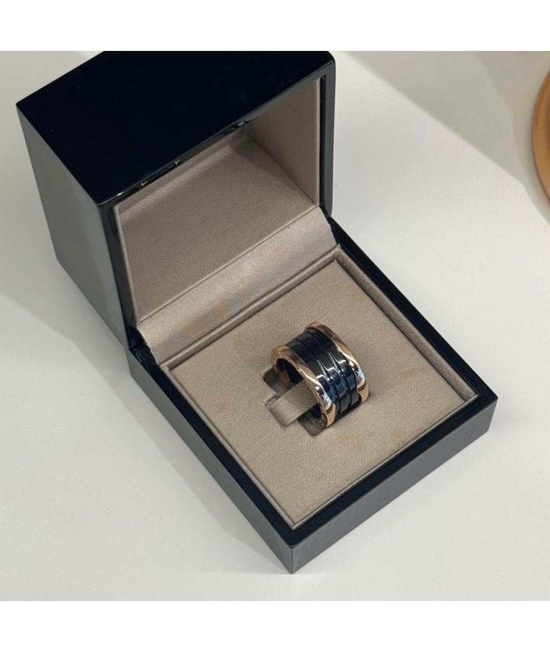BVLGARI Черное кольцо из розового золота, фото 2