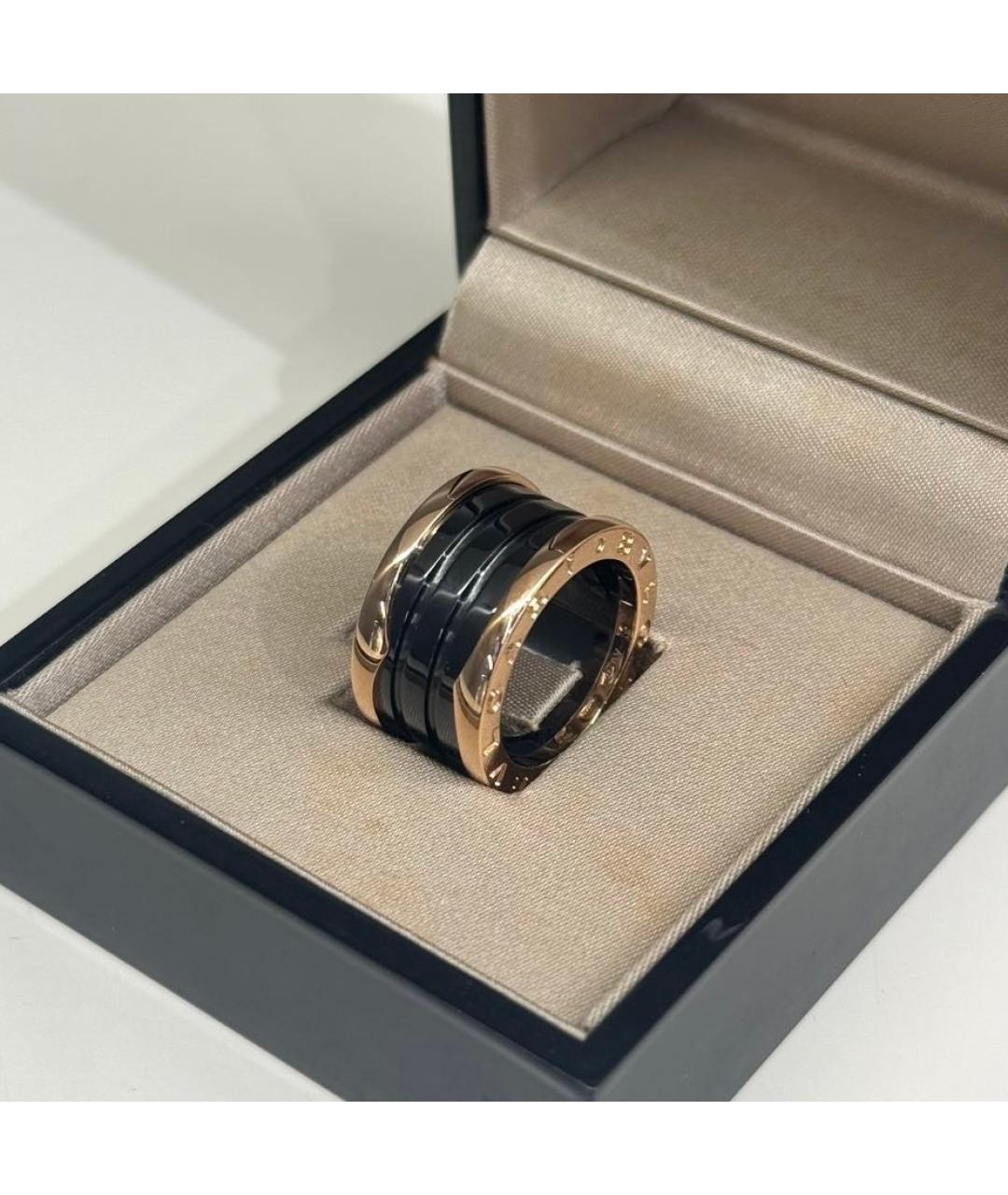 BVLGARI Черное кольцо из розового золота, фото 3