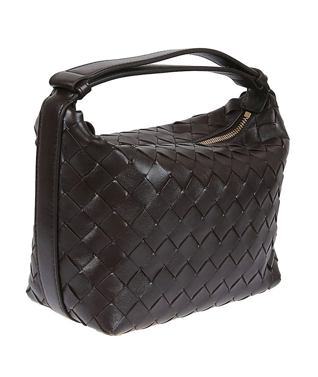 BOTTEGA VENETA Коричневая кожаная сумка с короткими ручками, фото 3