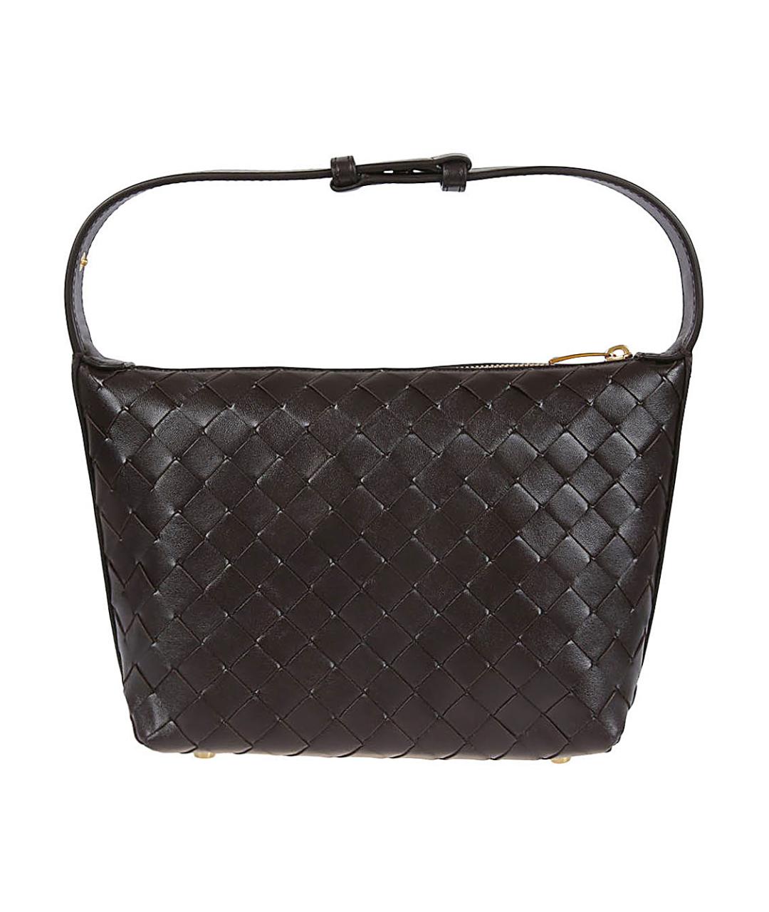 BOTTEGA VENETA Коричневая кожаная сумка с короткими ручками, фото 2