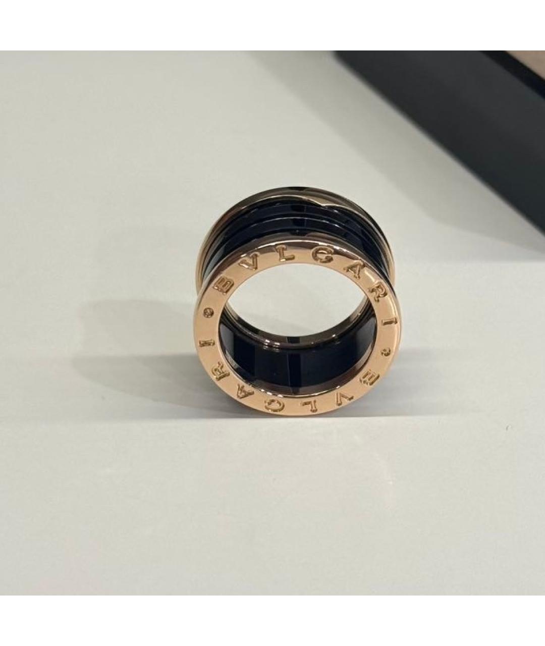 BVLGARI Черное кольцо из розового золота, фото 2