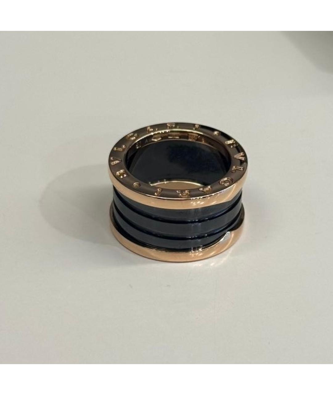BVLGARI Черное кольцо из розового золота, фото 4