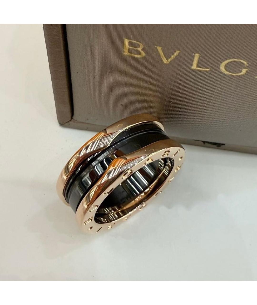 BVLGARI Черное кольцо из розового золота, фото 3