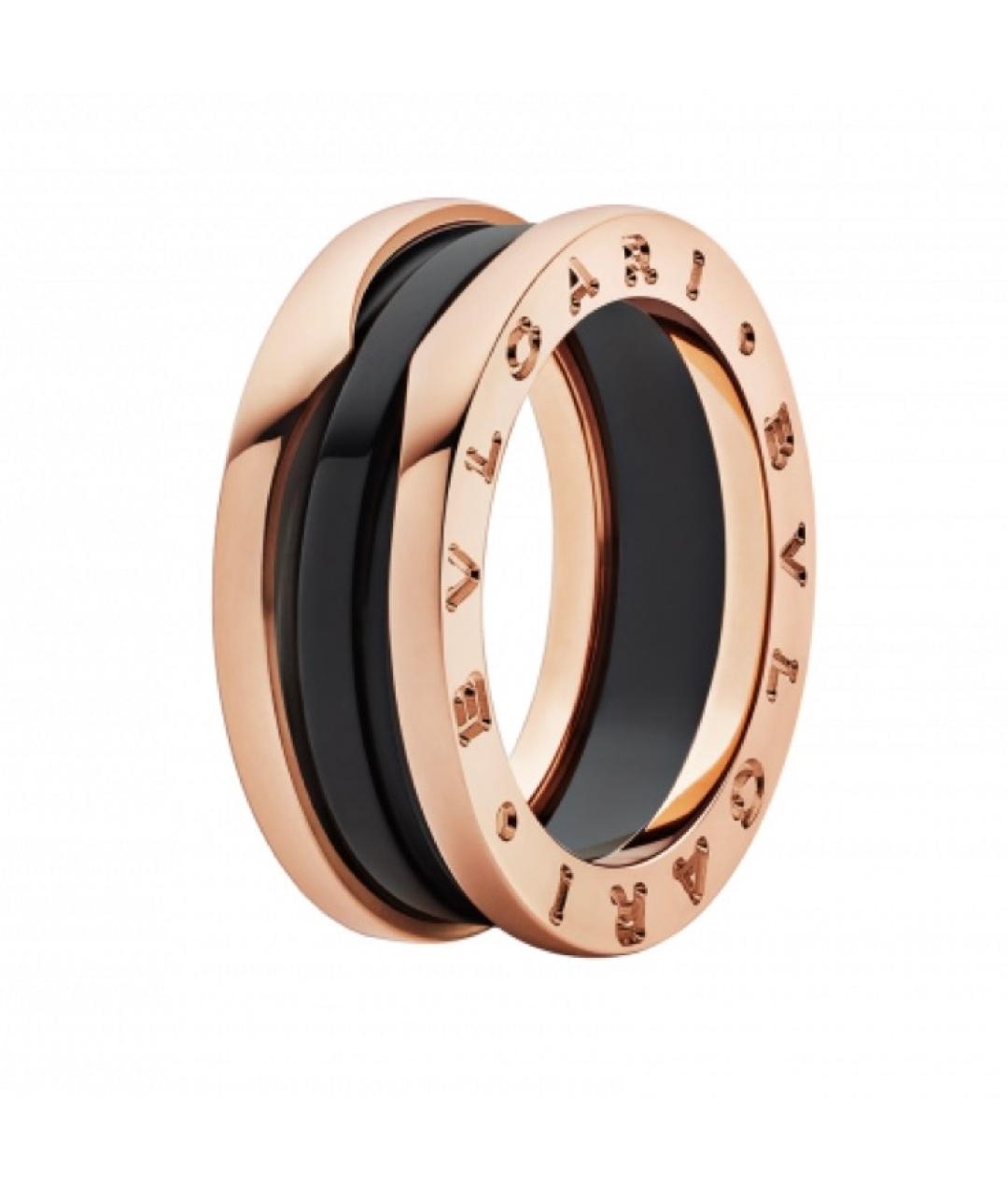 BVLGARI Черное кольцо из розового золота, фото 1