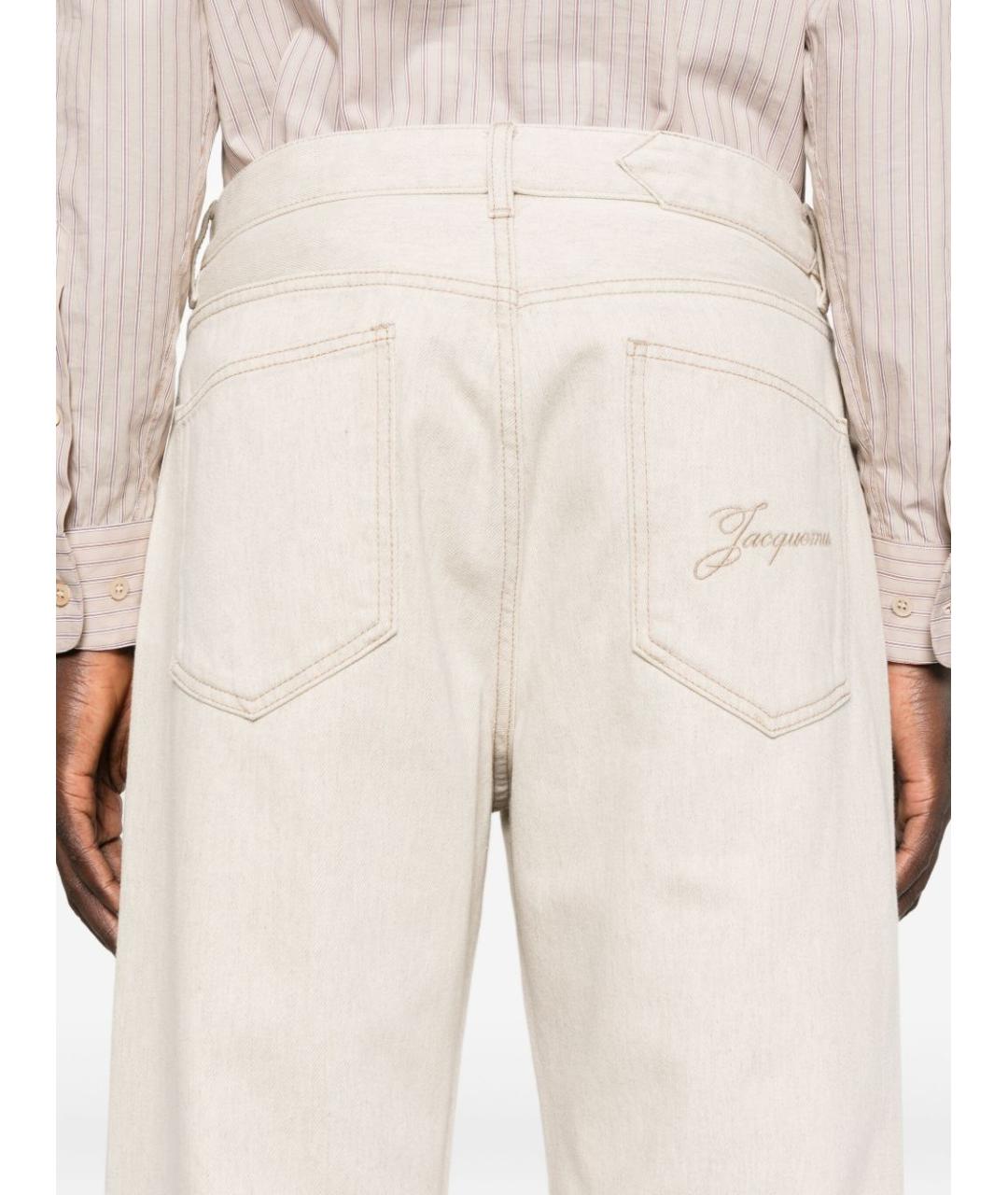 JACQUEMUS Бежевые прямые джинсы, фото 3