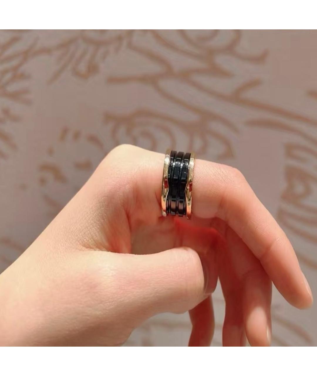 BVLGARI Черное кольцо из розового золота, фото 4